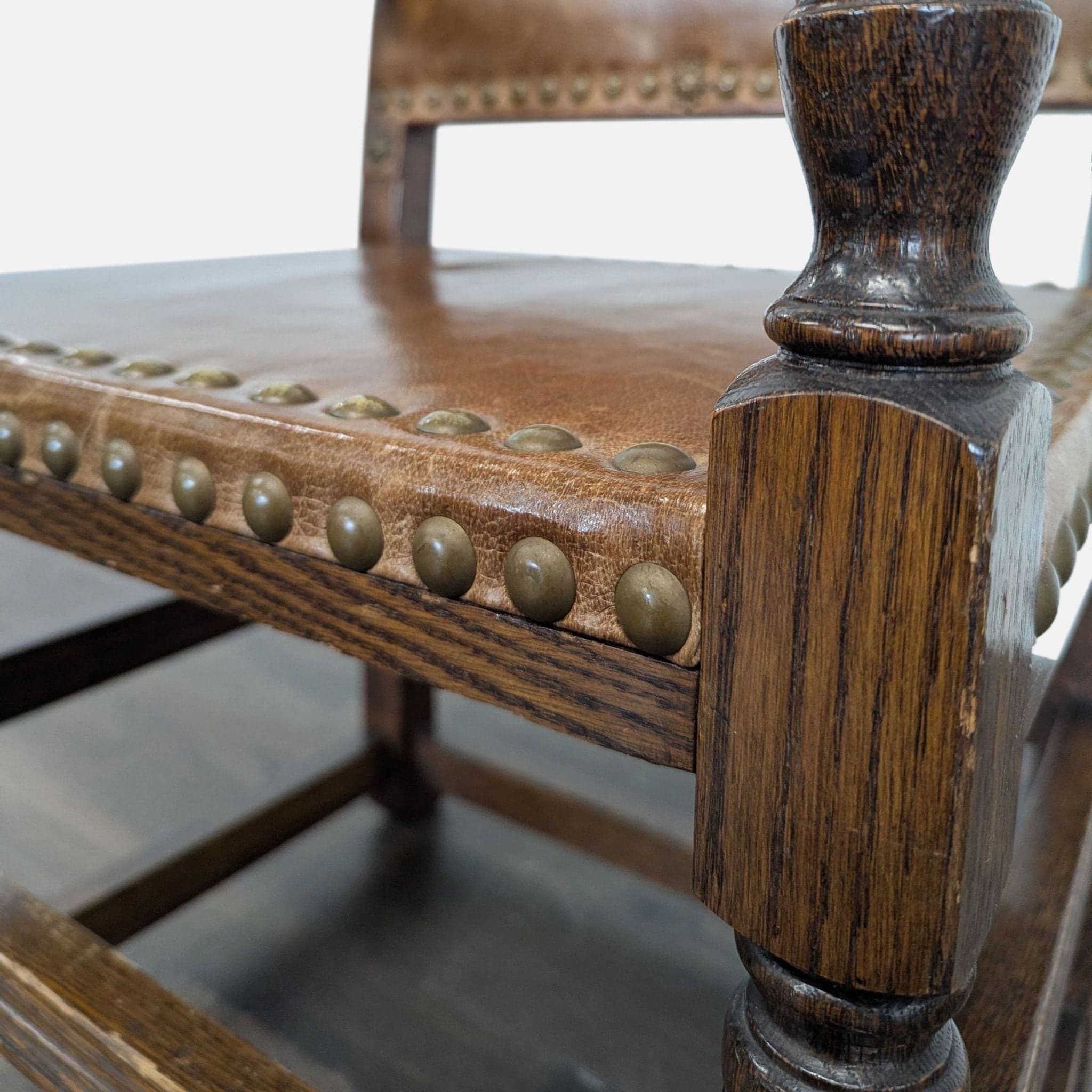 Vintage Leather Dining Armchair - Thumbnail 7