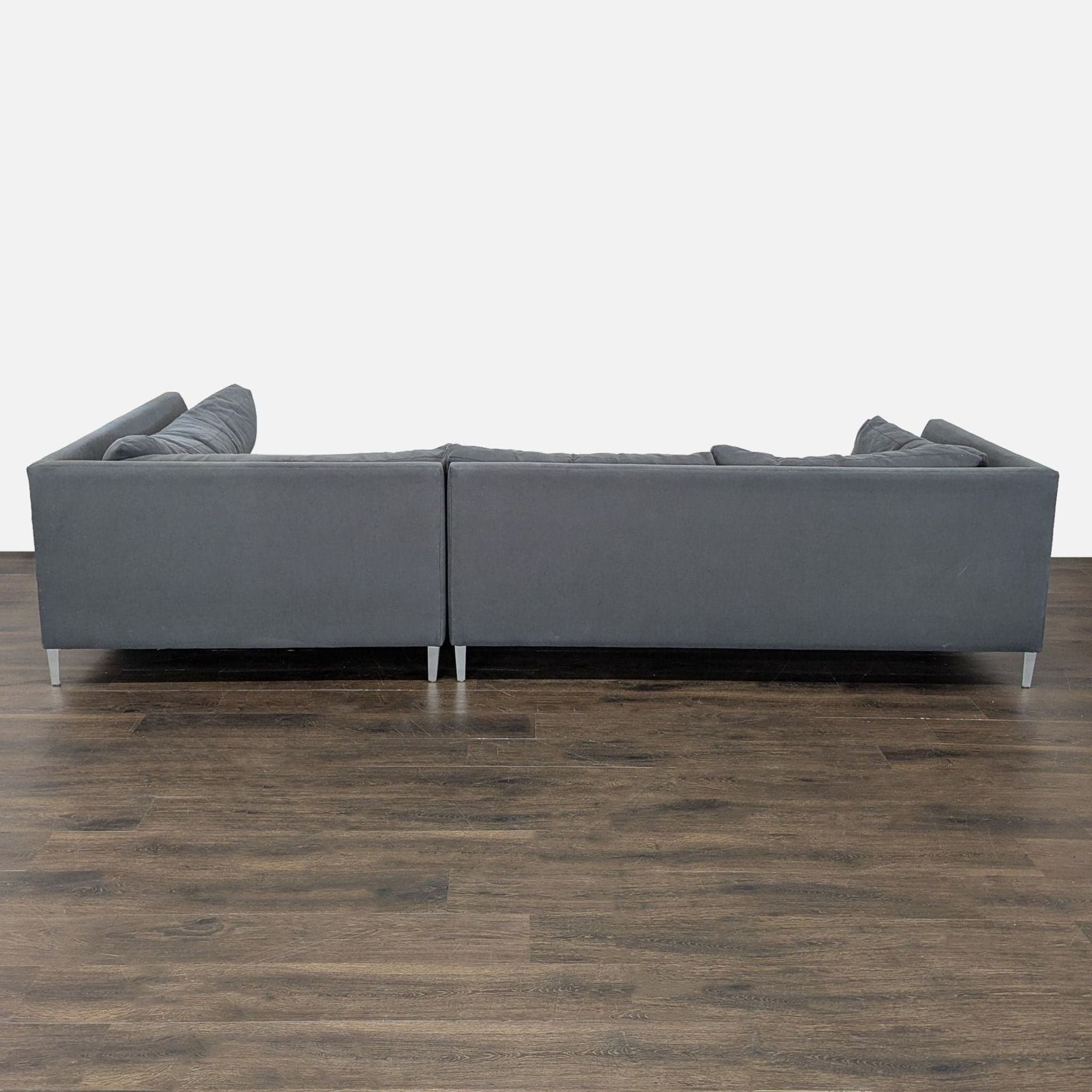 Crate & Barrel Gray Modern Sectional Sofa – Stylish and Spacious Seating - Thumbnail 8
