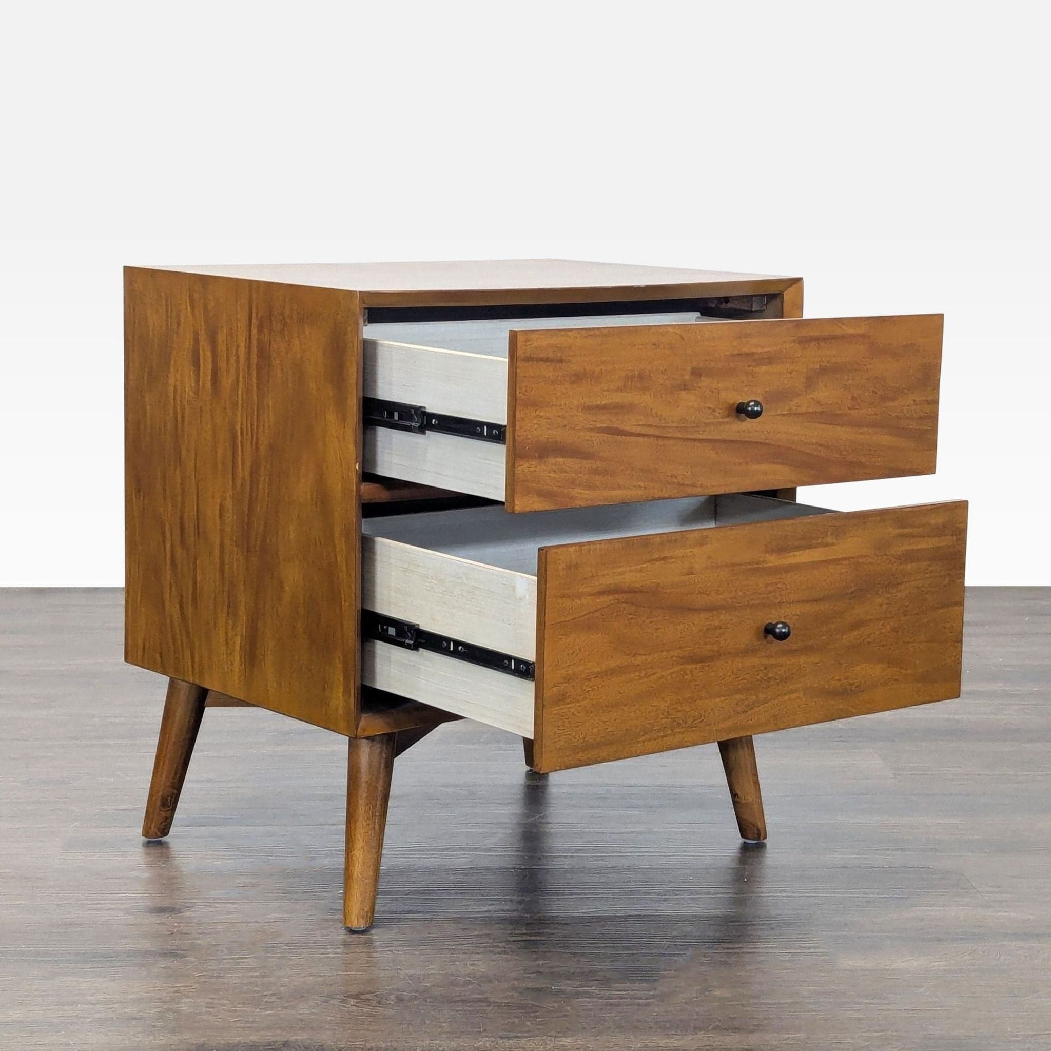 Najarian Furniture Two Drawer Mid-Century Nightstand - Thumbnail 2