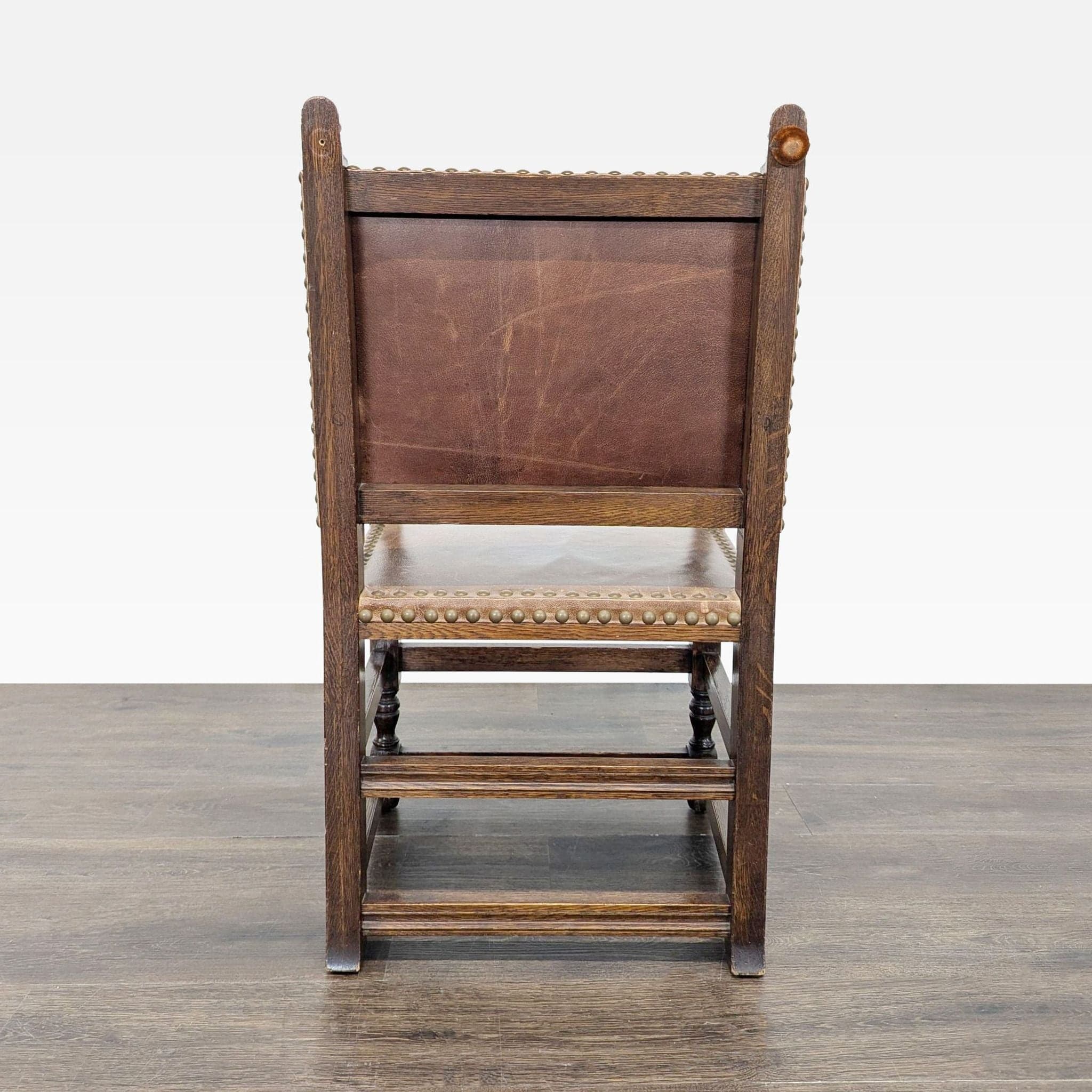 Vintage Leather Dining Armchair - Thumbnail 8