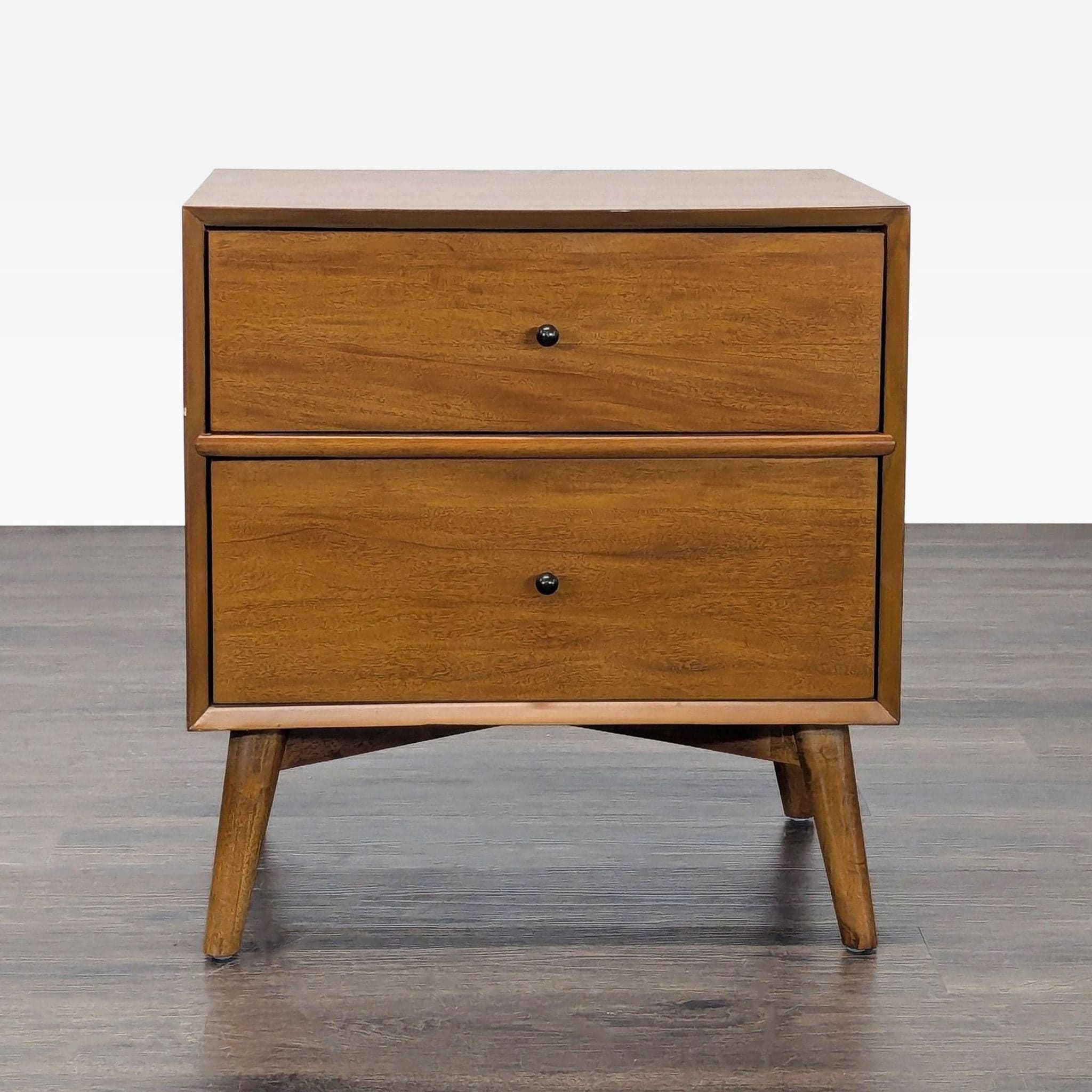 Najarian Furniture Two Drawer Mid-Century Nightstand - Image 1