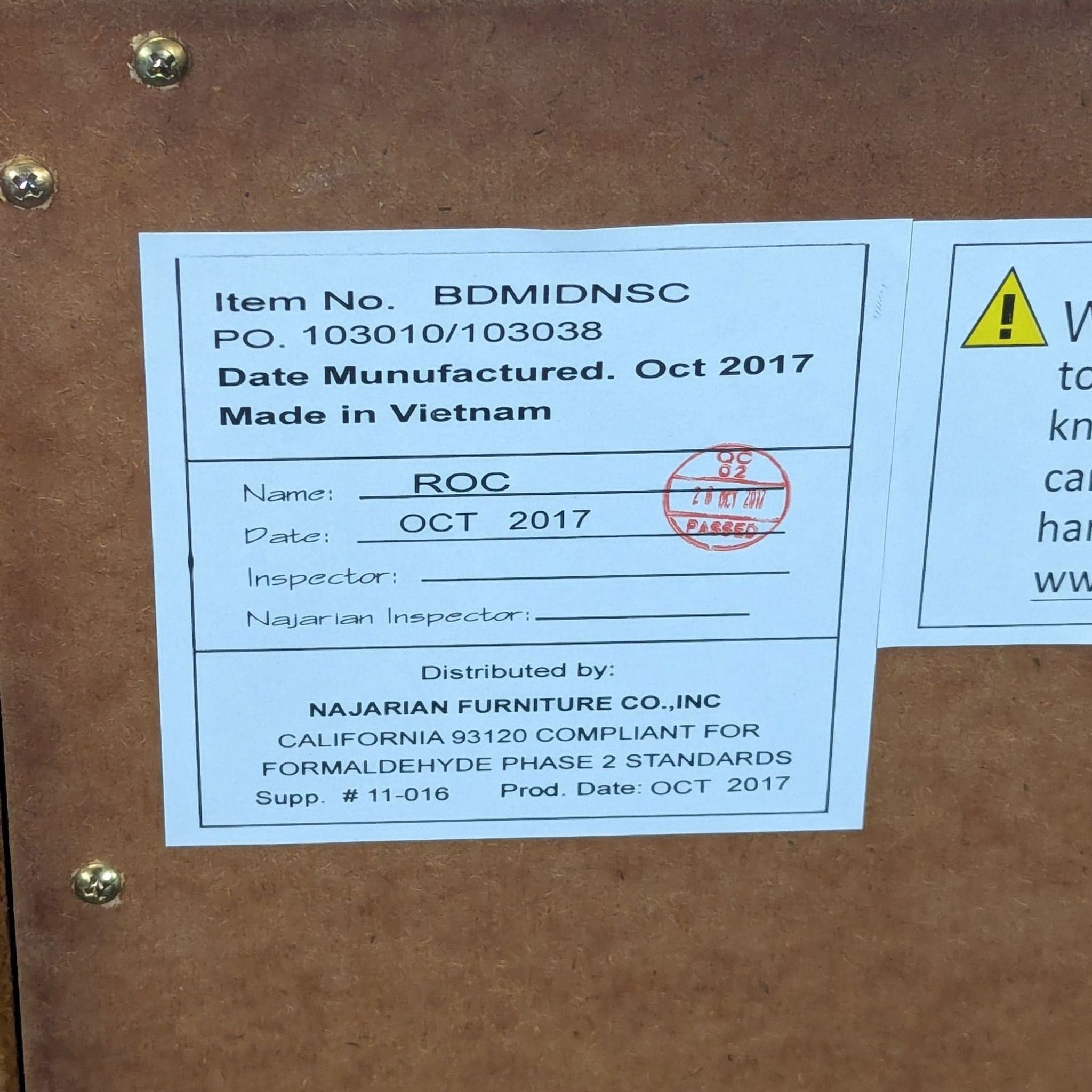 Najarian Furniture Two Drawer Mid-Century Nightstand - Thumbnail 9