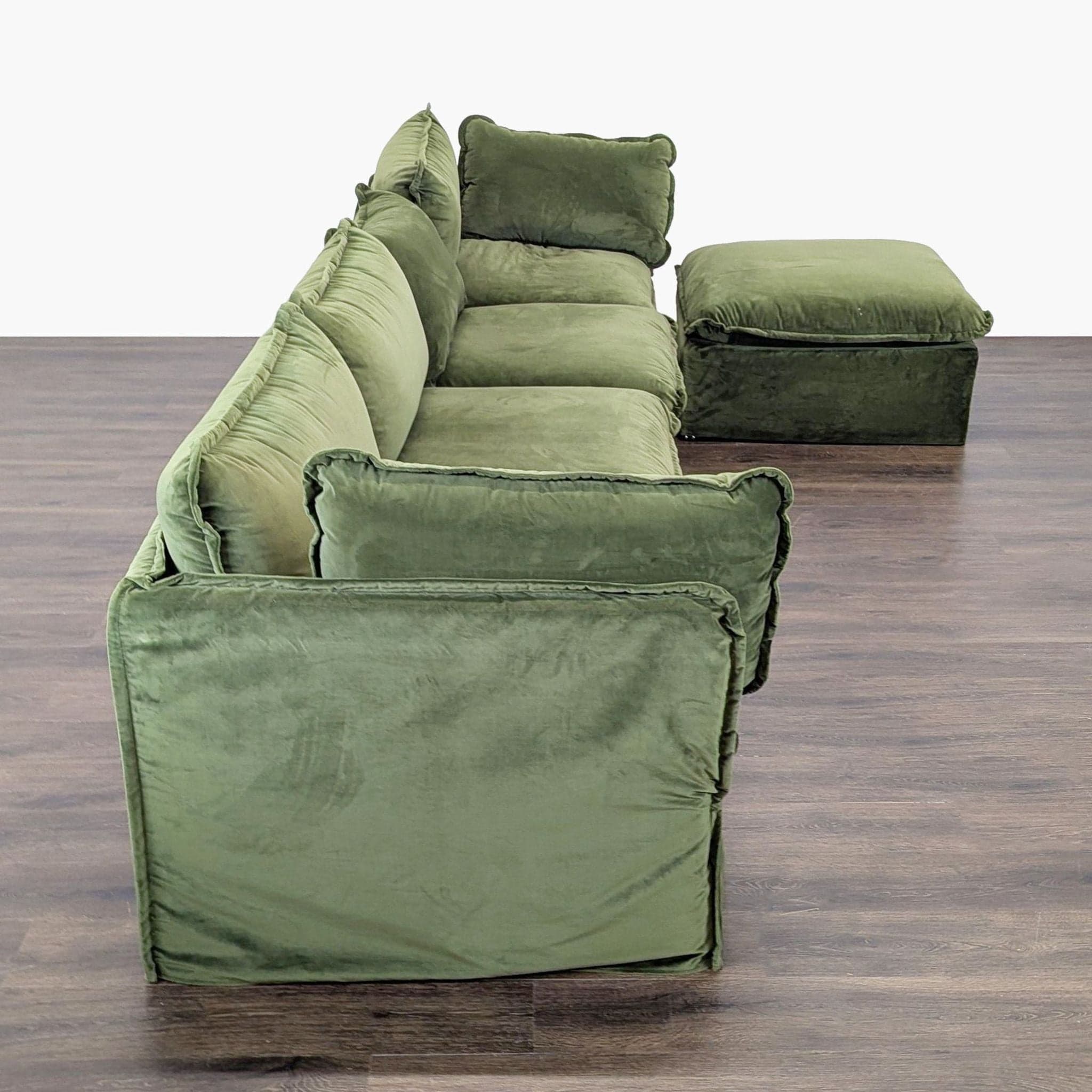 Anabei Modern Modular Washable Sectional in Olivine - Thumbnail 7