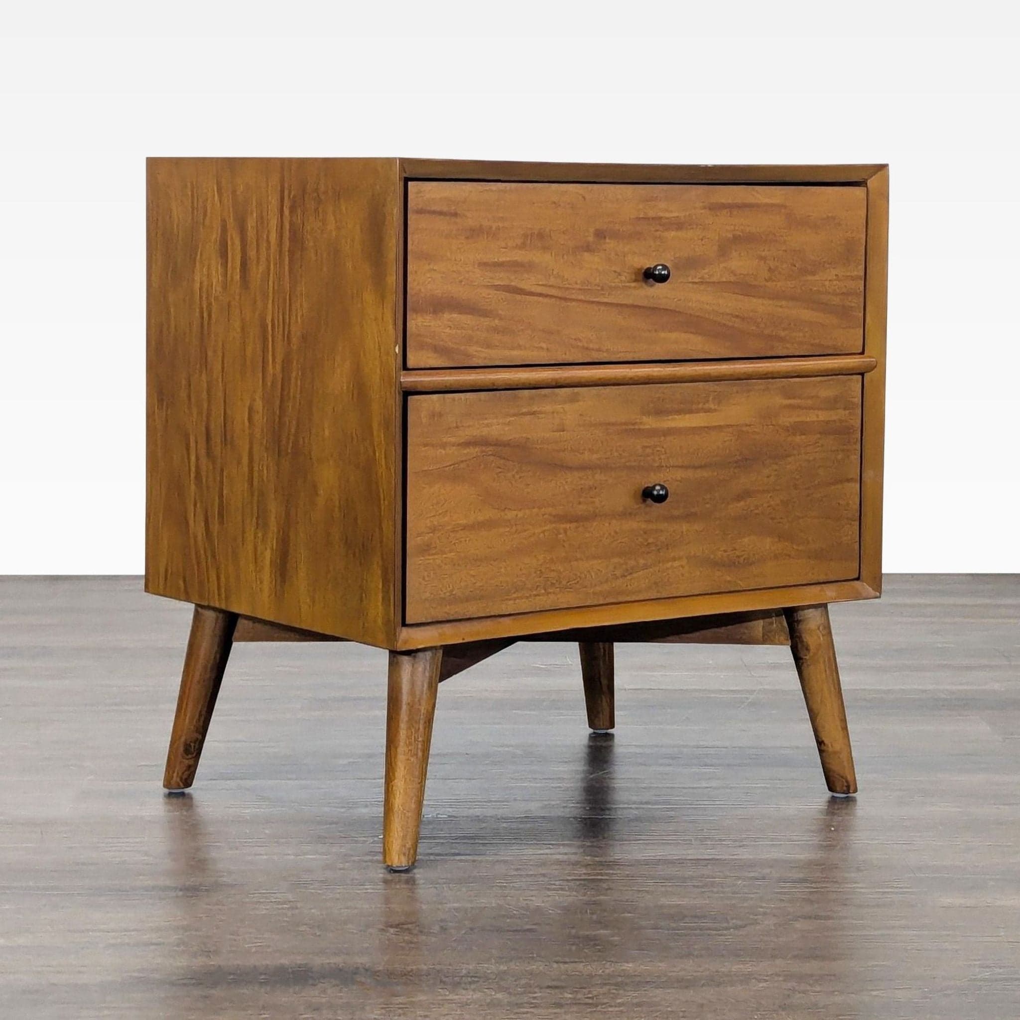 Najarian Furniture Two Drawer Mid-Century Nightstand - Thumbnail 6