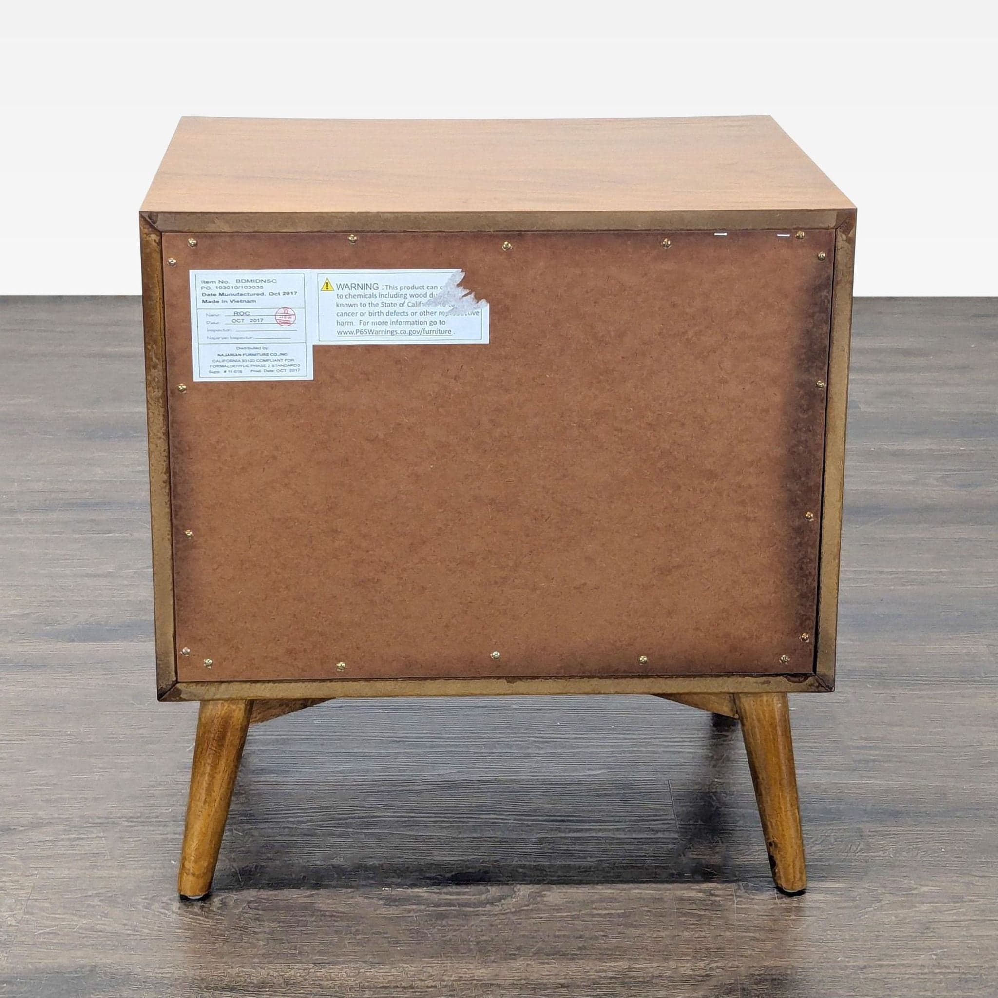 Najarian Furniture Two Drawer Mid-Century Nightstand - Thumbnail 4