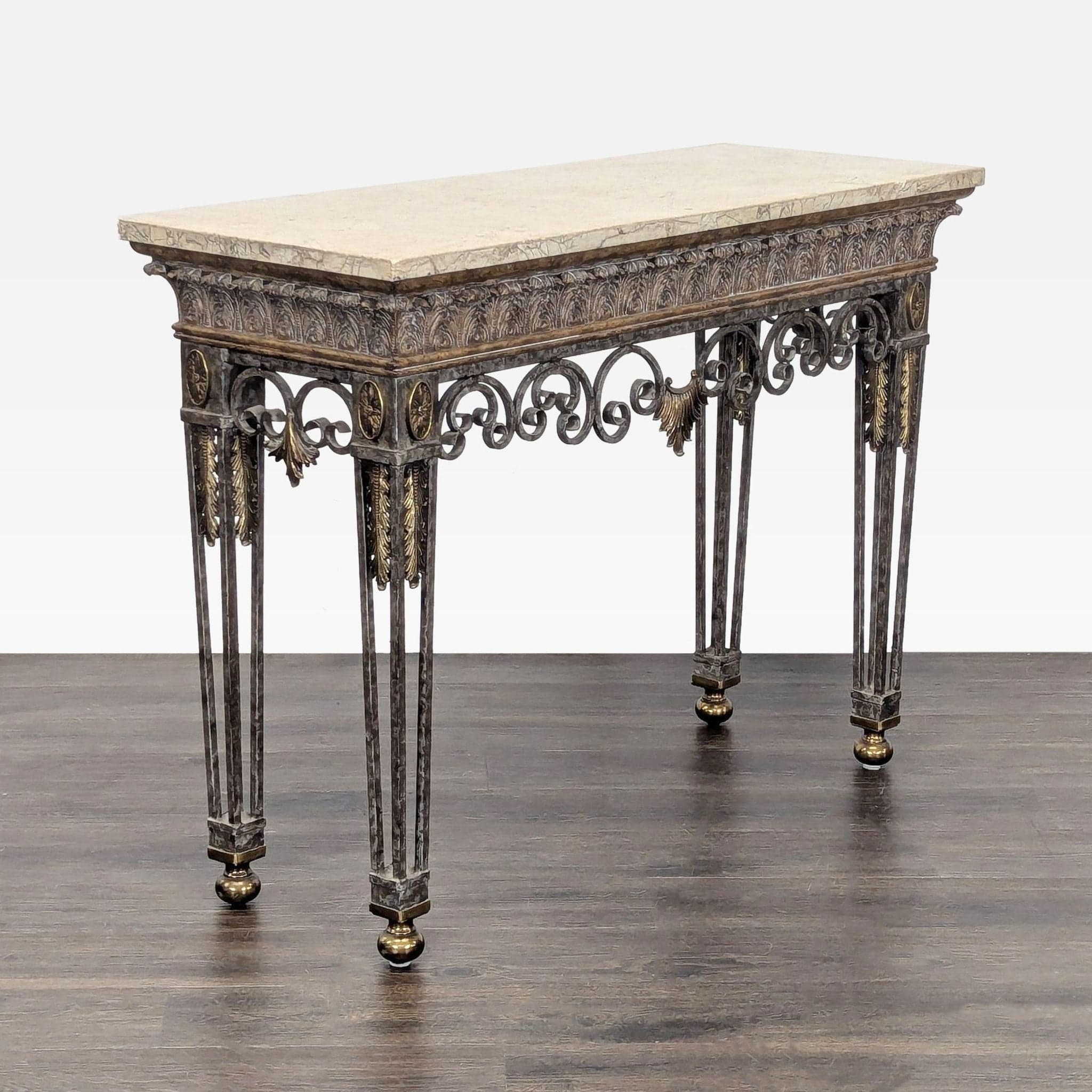 Maitland Smith Marble Top Console Table - Thumbnail 3
