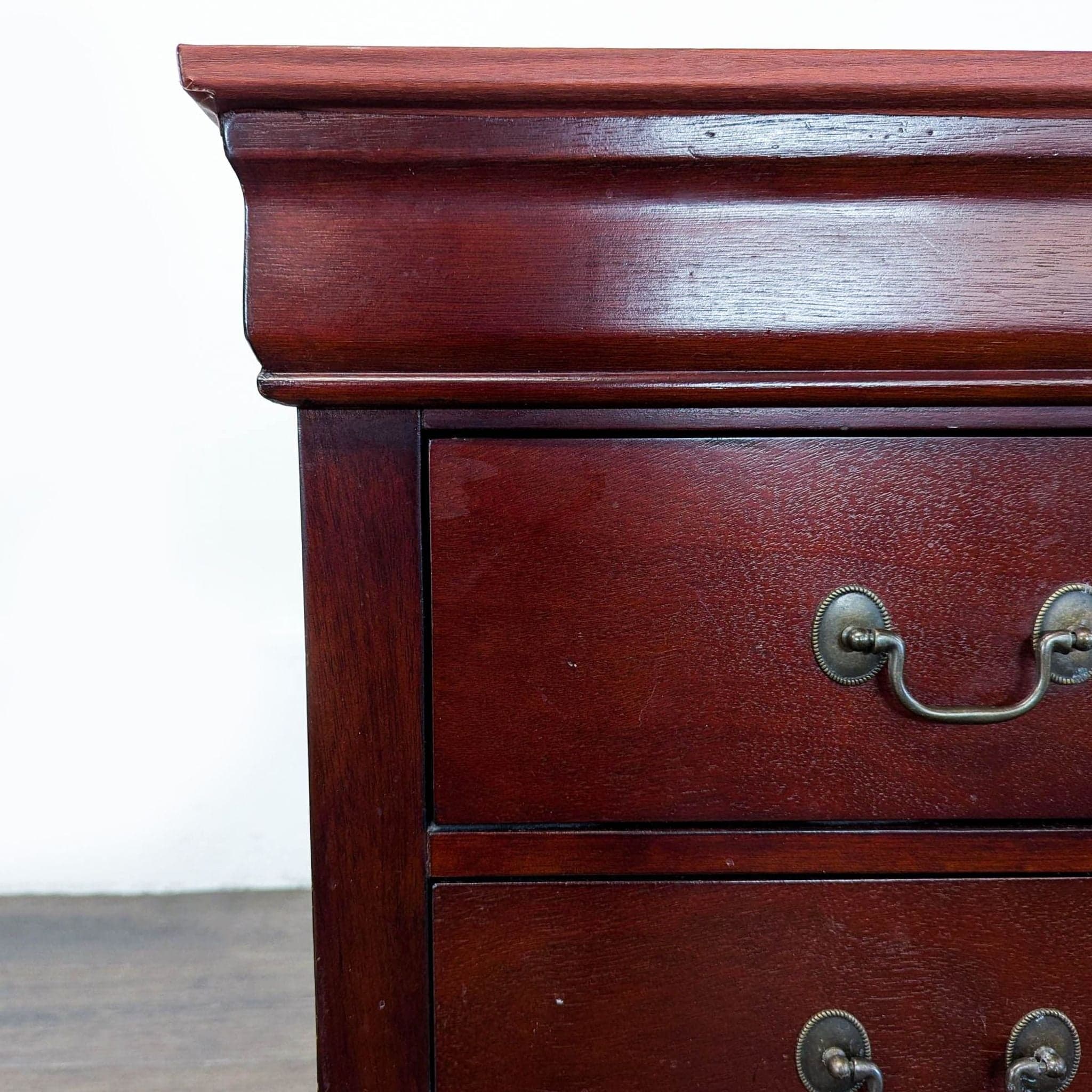 Two Drawer Wood Nightstand - Thumbnail 6