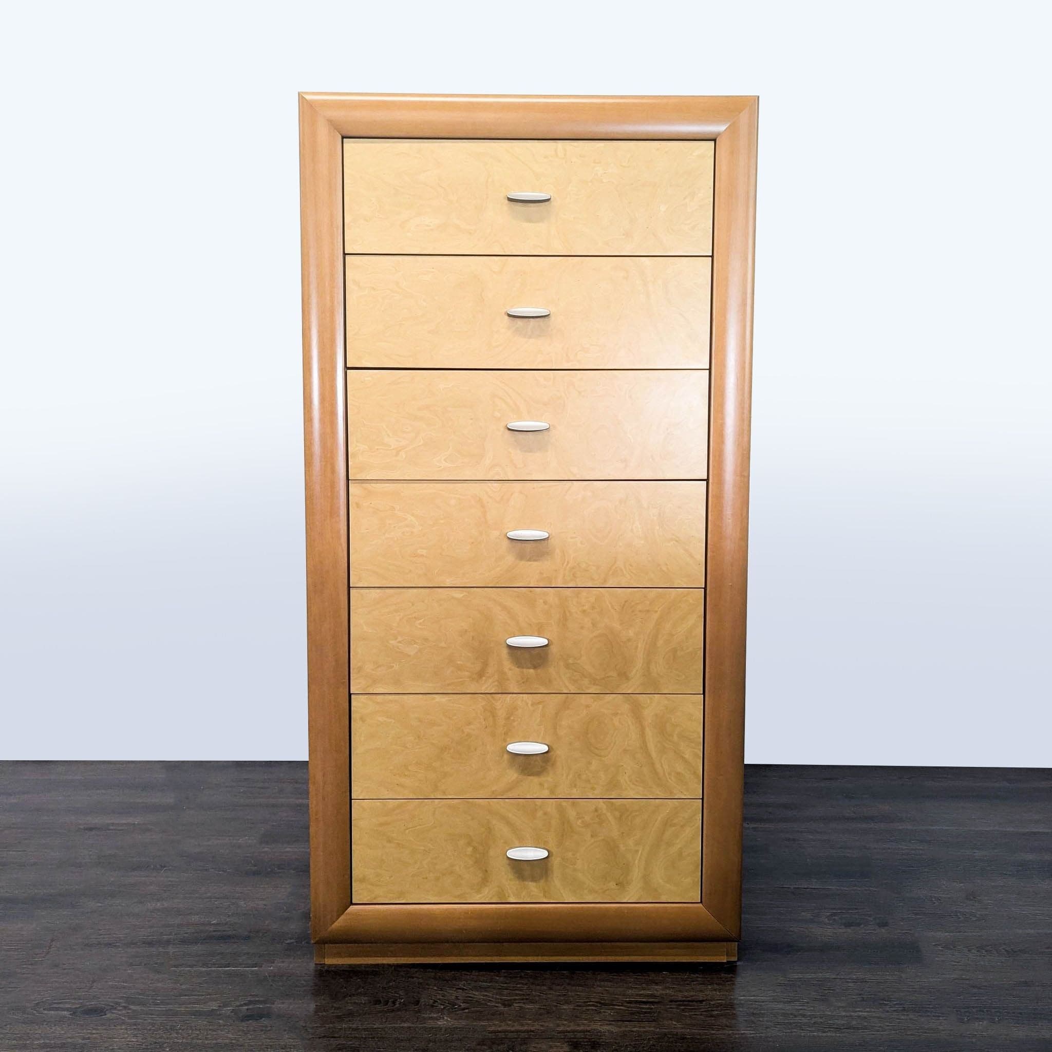 Calligaris Italian Furniture Tall 7-Drawer Wood Dresser - Image 1