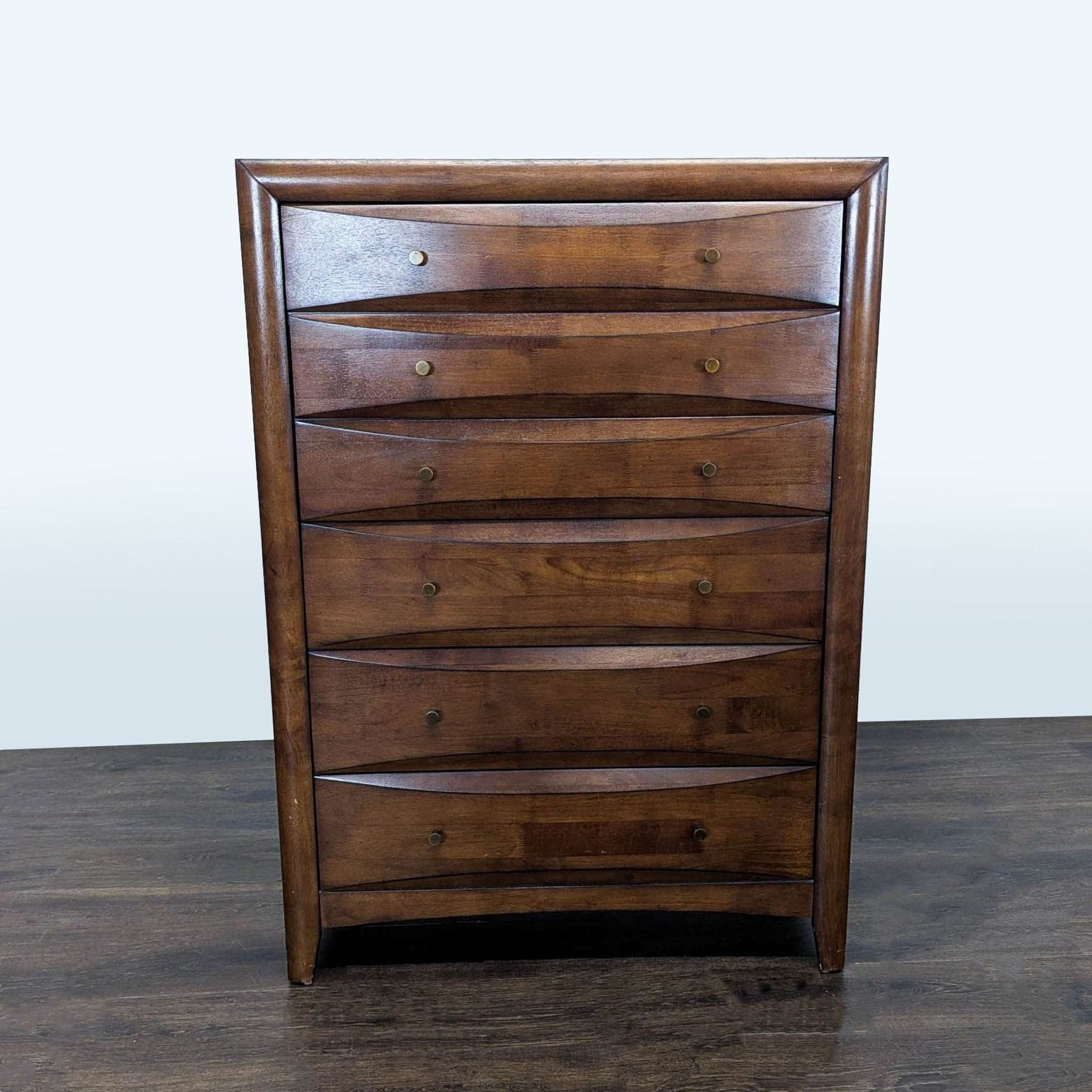 Coaster 6-Drawer Tall Wood Dresser in Walnut Finish - Image 1