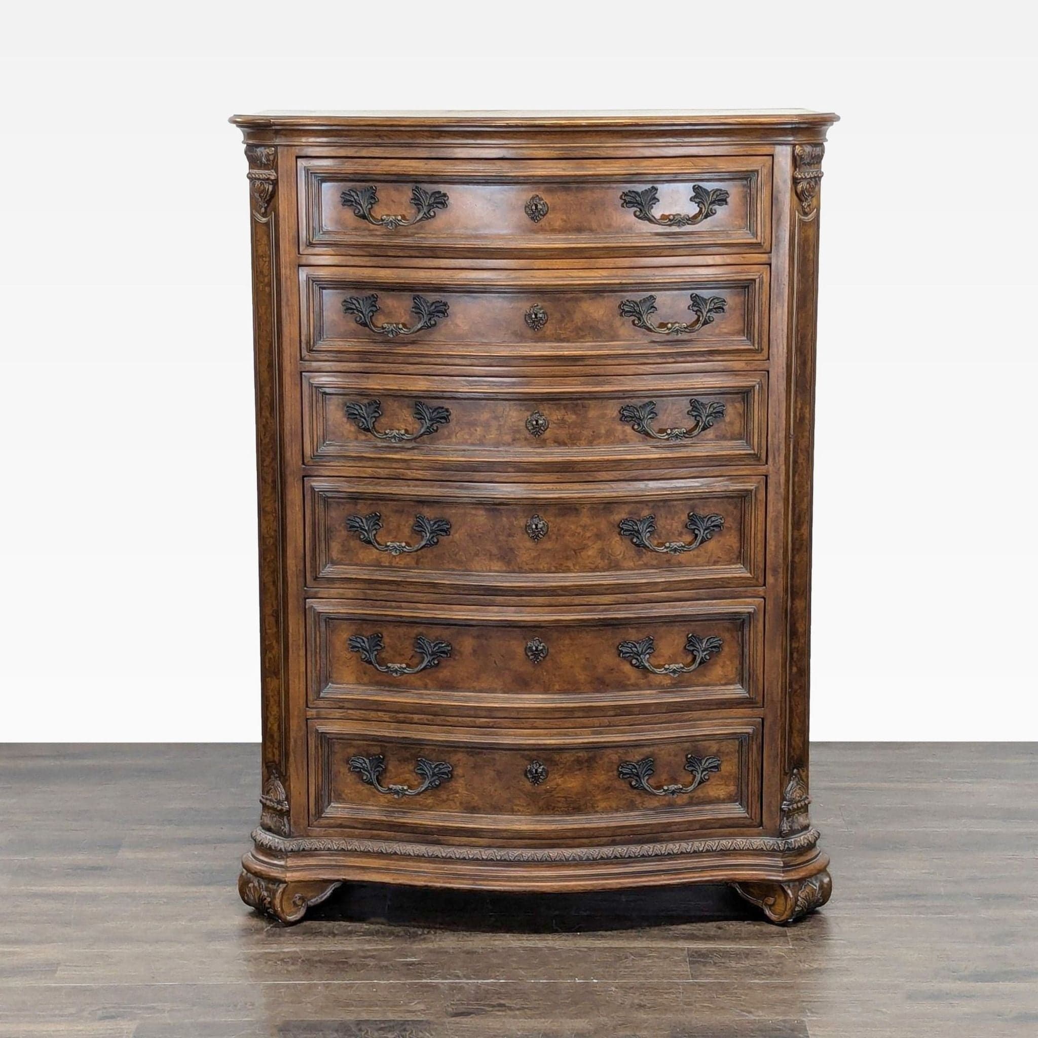 Drexel Heritage Traditional 6-Drawer Wood Dresser with Ornate Detailing - Image 1
