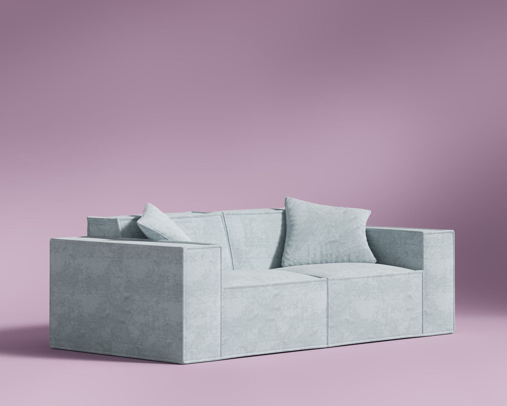 Rove Lab M1 Modern Hydrogen Blue Loveseat with Plush Cushions - Thumbnail 2