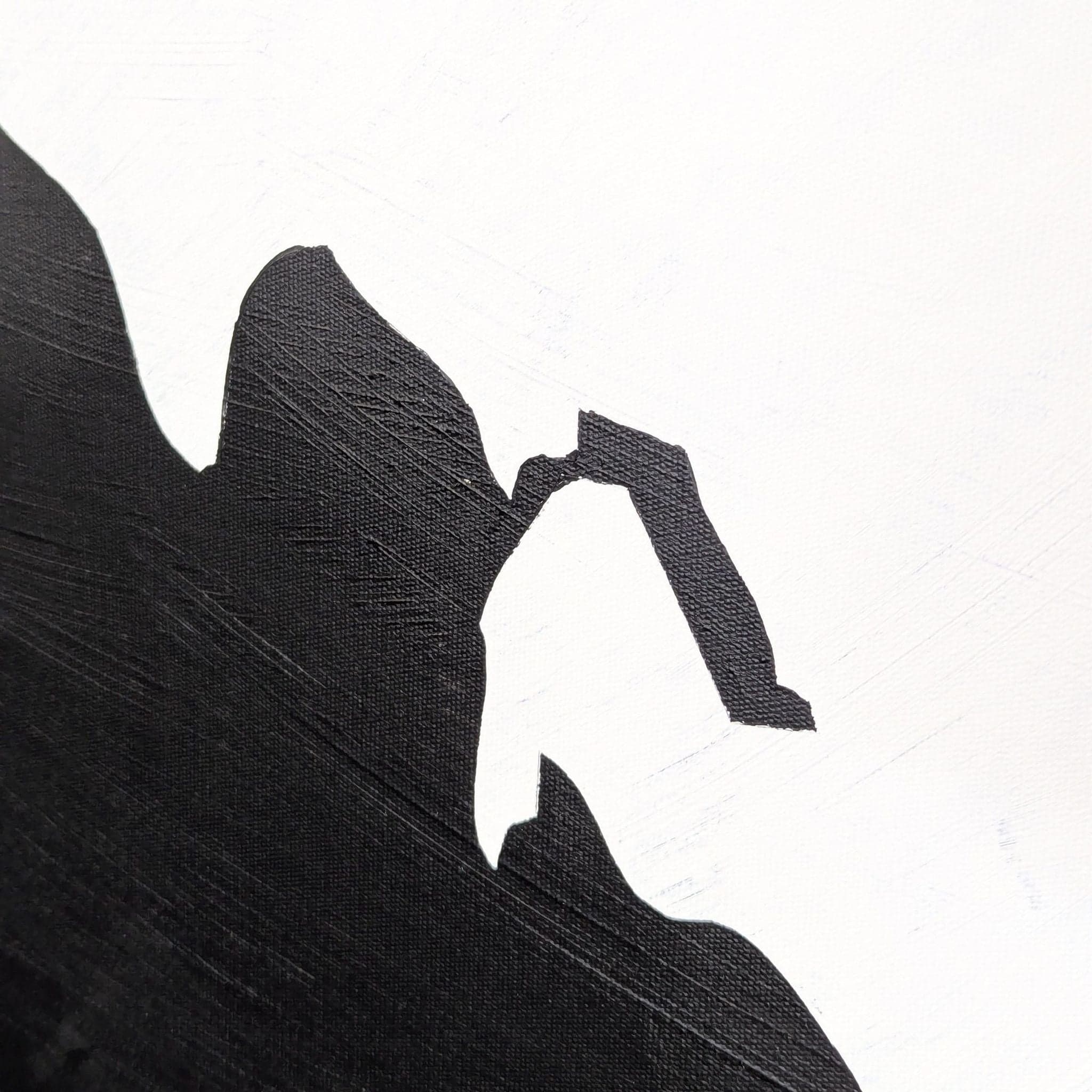 Modern Black and White Abstract Landscape Painting, Professionally Framed - Thumbnail 6