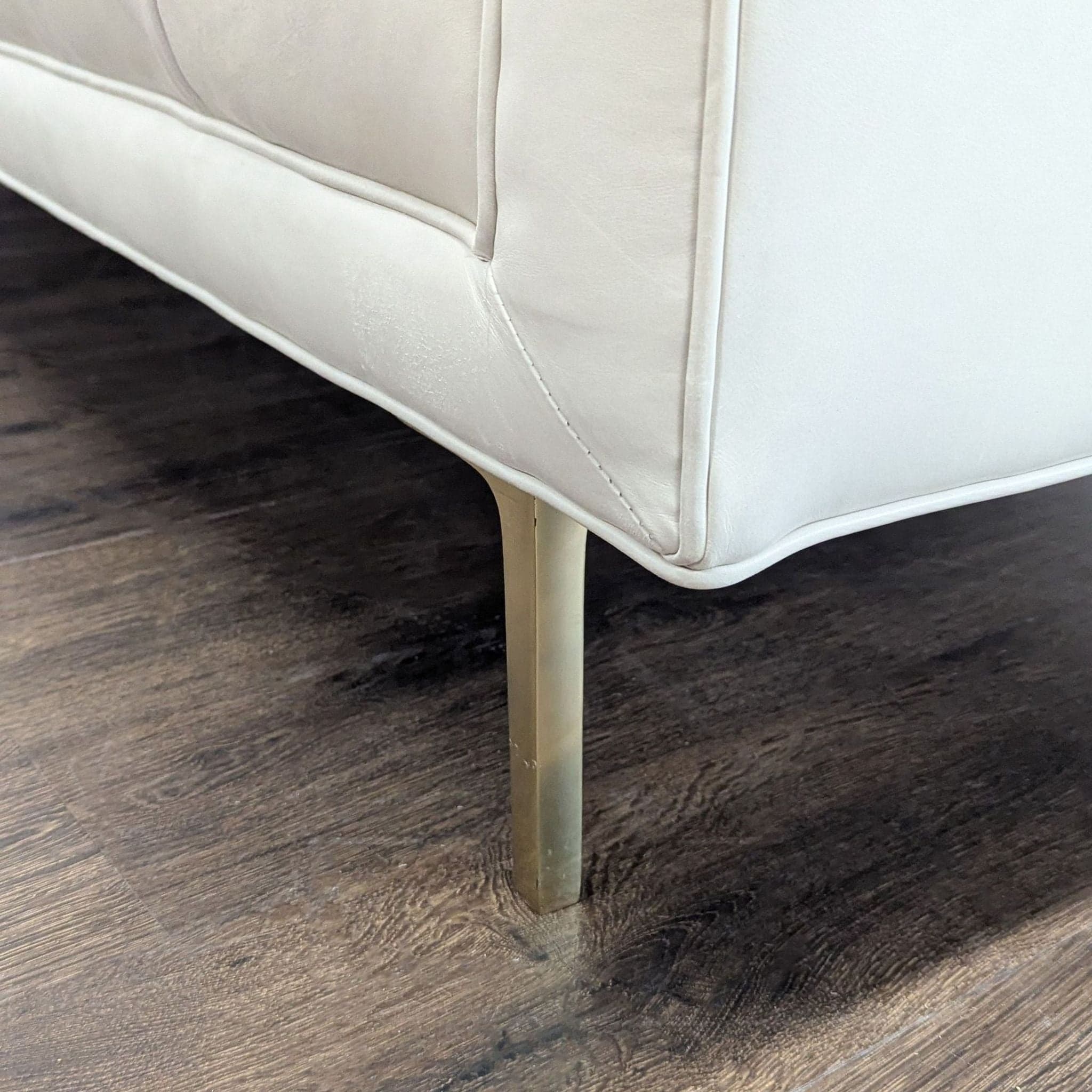 Elite Leather Mila Company Modern 3-Seat Tufted White Leather Sofa - Thumbnail 6