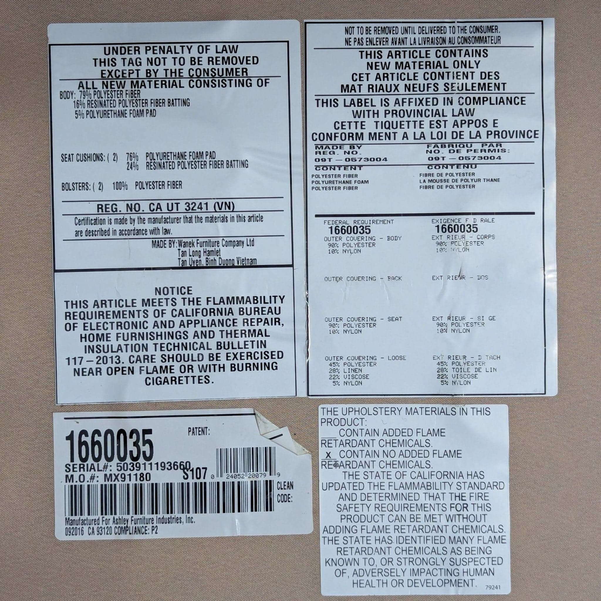 Ashley Furniture Beige Loveseat – Comfortable 2-Seater Sofa - Thumbnail 7