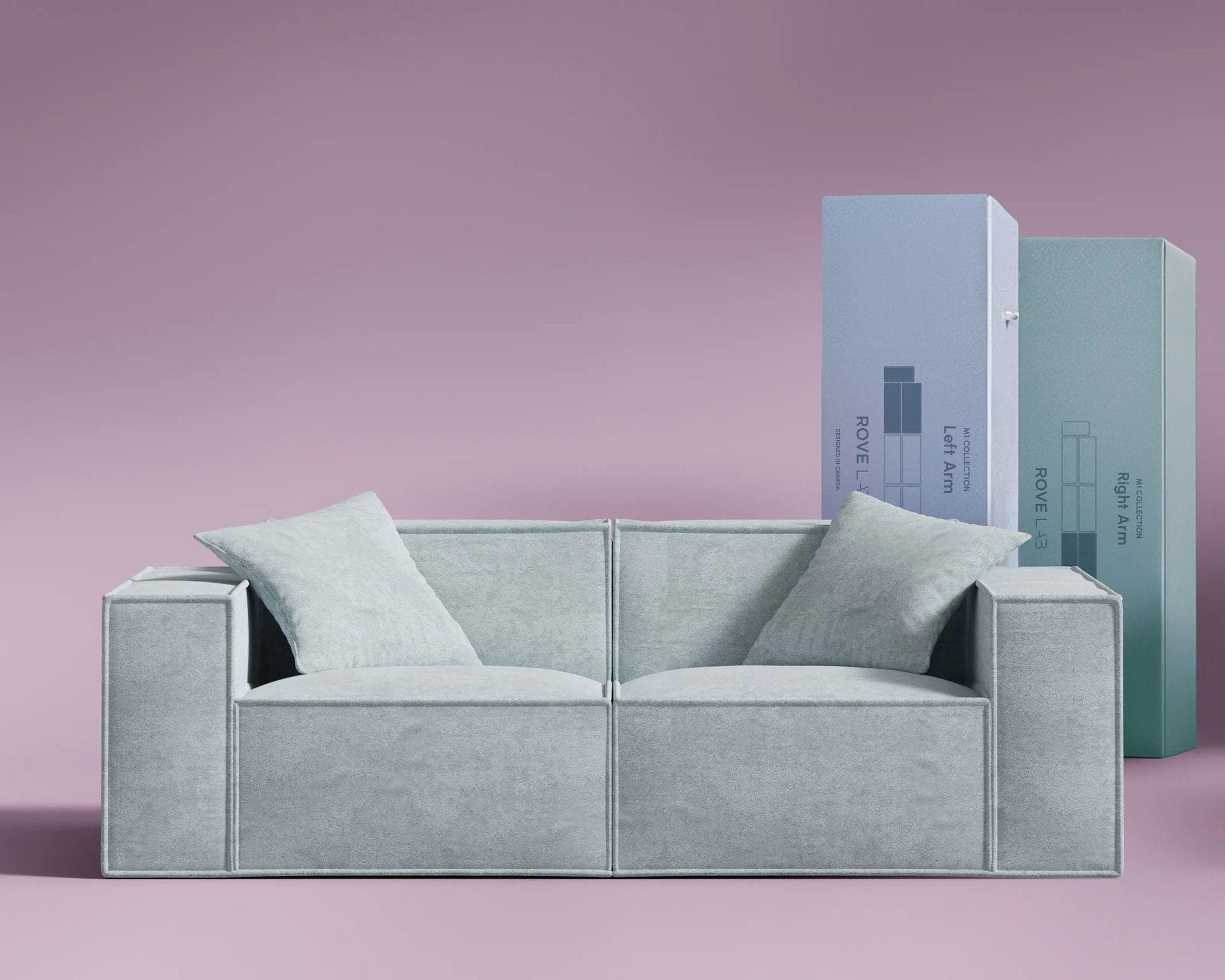 Rove Lab M1 Modern Hydrogen Blue Loveseat with Plush Cushions - Image 1