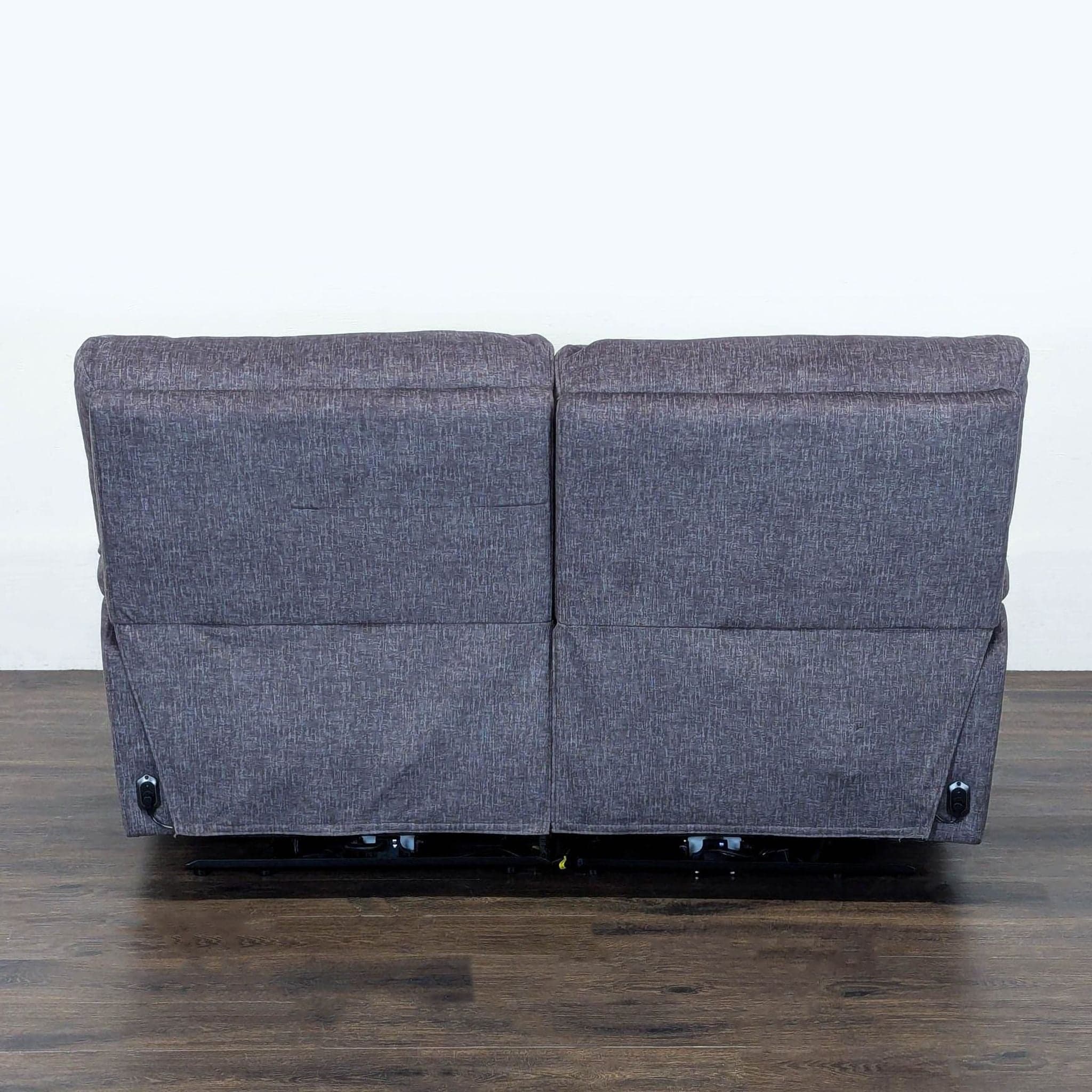 Living Spaces Nash Electric Reclining Loveseat Sofa in Gray Fabric - Comfortable 2-Seater - Thumbnail 5