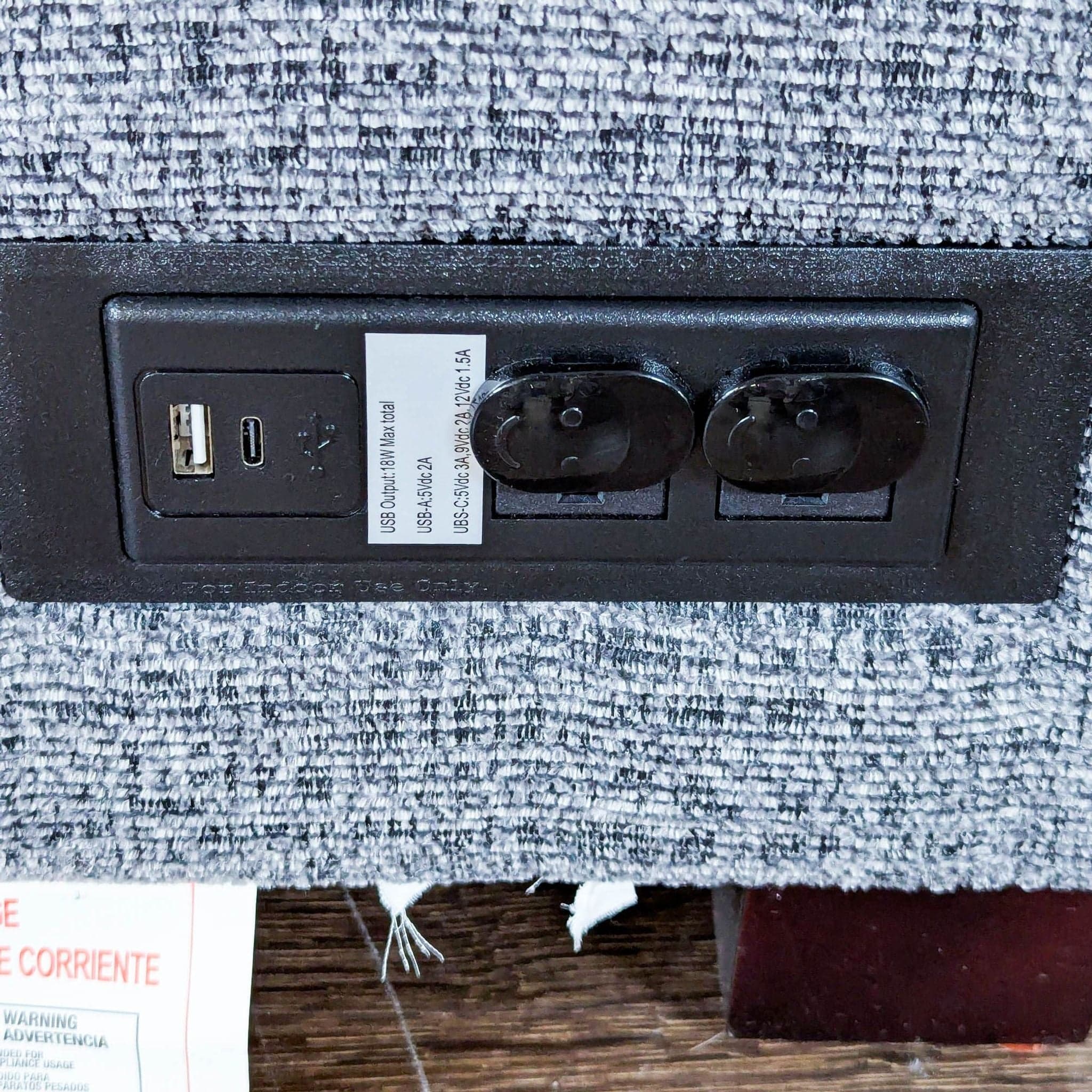 Lifestyle Solutions Edgewood Modern Gray Sectional Sofa with Storage and Built-In Power Outlet - Thumbnail 14