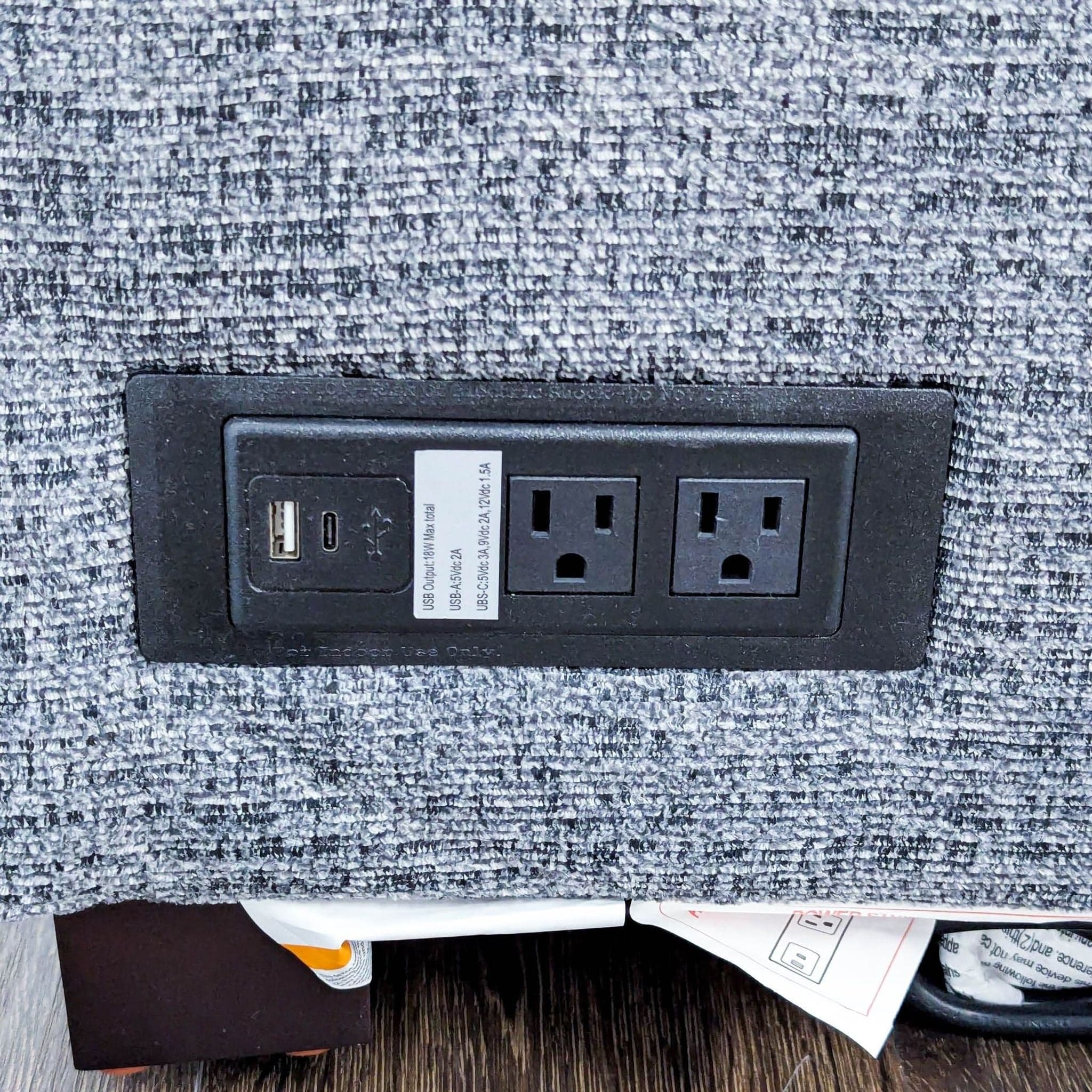 Lifestyle Solutions Edgewood Modern Gray Sectional Sofa with Storage and Built-In Power Outlet - Thumbnail 13