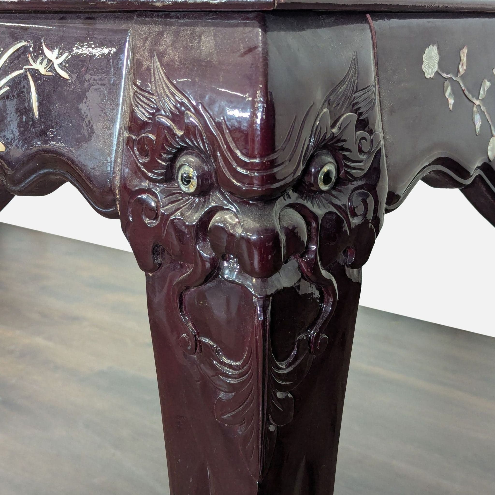 Vintage Chinese Marble Top End Table - Thumbnail 6