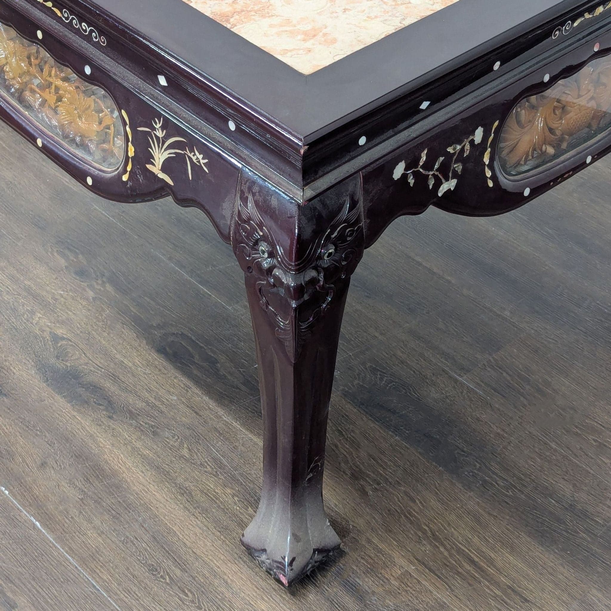 Vintage Chinese Marble Top End Table - Thumbnail 5