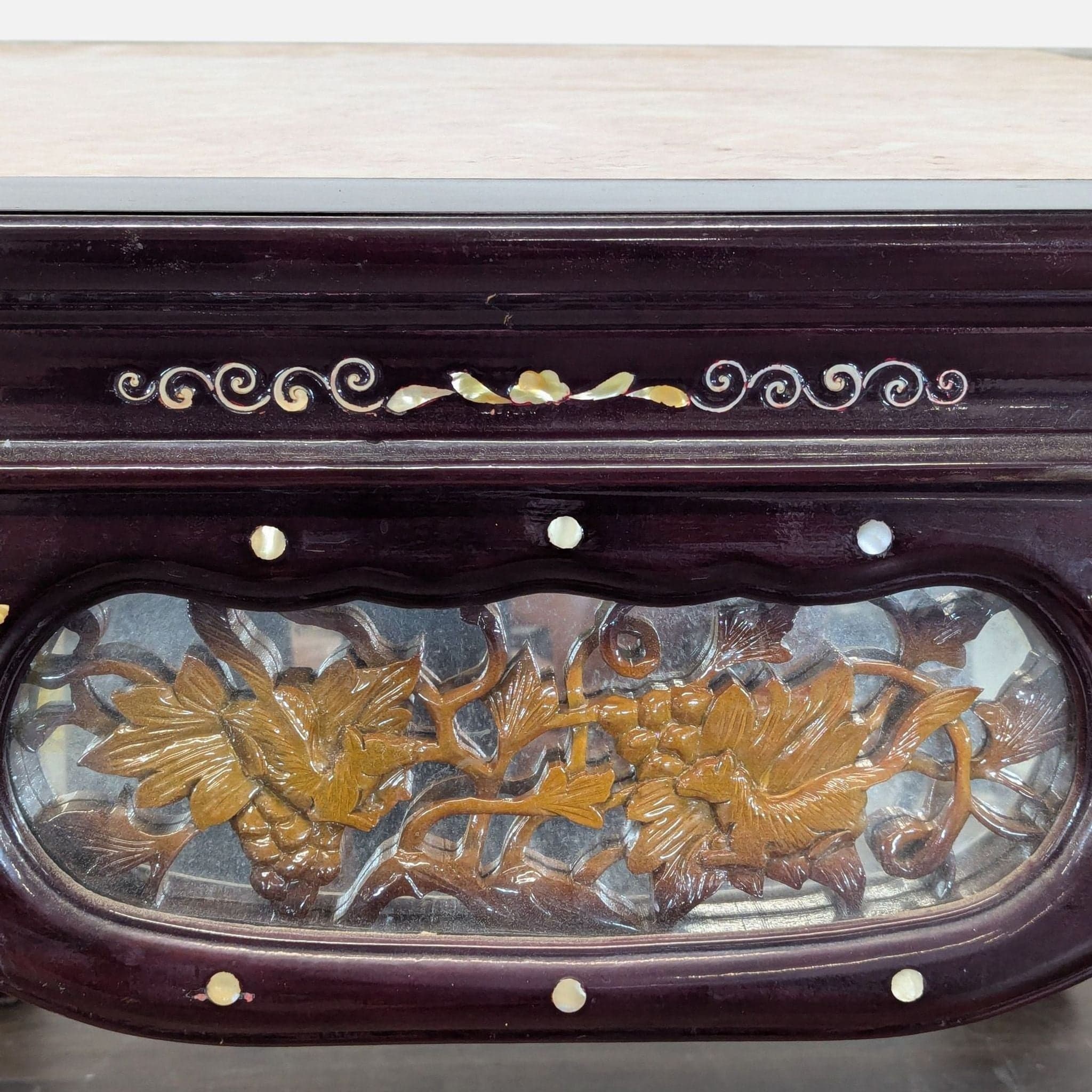 Vintage Chinese Marble Top End Table - Thumbnail 7