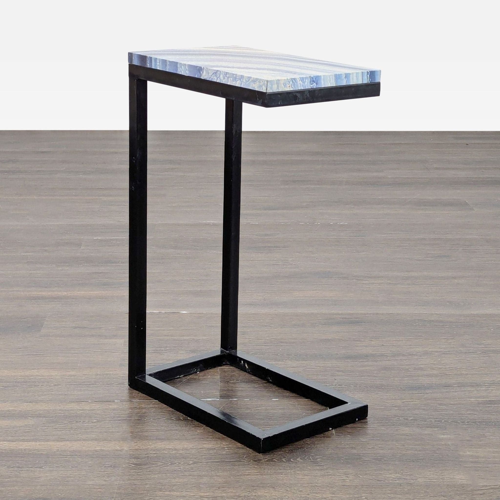 "C" Table with a Faux Stone Top - Image 1