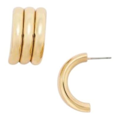 AQUA Triple Row Shield Drop Earrings In 14k Gold Plated - Image 1