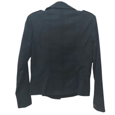 Cabi Tartan Green Blue Plaid Moto Jacket‎ 4 - Thumbnail 2