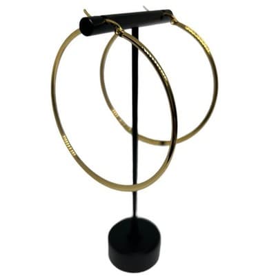 STEELTIME 18K Gold Plated Stainless Steel Hoop Earrings - Thumbnail 2