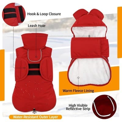 LeLe Pet Dachshund Winter Coat Warm Fleece Lining XXL - Thumbnail 2