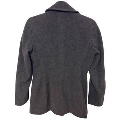 Calvin Klein Women's Double Breasted Wool Blend Peacoat Jacket Charcoal Gray 2 - Thumbnail 2