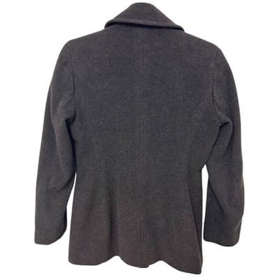 Calvin Klein Women's Double Breasted Wool Blend Peacoat Jacket Charcoal Gray 2 - Thumbnail 2