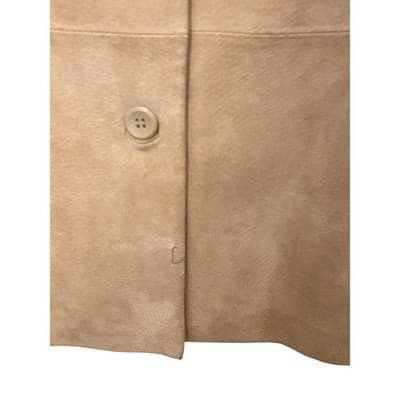 Siena Women's Tan Suede Leather Blazer Jacket Size 10 Two Button Career - Thumbnail 2