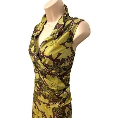 Vintage JONES WEAR SPORT Sleeveless Wrap Floral Two Piece Outfit Size 12 - Thumbnail 2