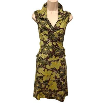 Vintage JONES WEAR SPORT Sleeveless Wrap Floral Two Piece Outfit Size 12 - Image 1