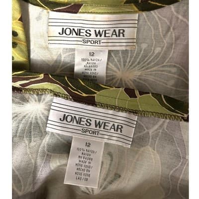 Vintage JONES WEAR SPORT Sleeveless Wrap Floral Two Piece Outfit Size 12 - Thumbnail 5