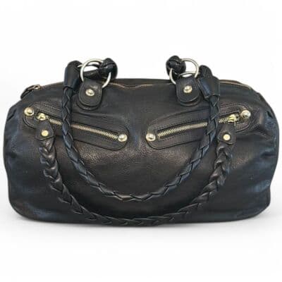 Aleya New York RARE Large Black Leather Shoulder Bag 90s/Y2K - Image 1