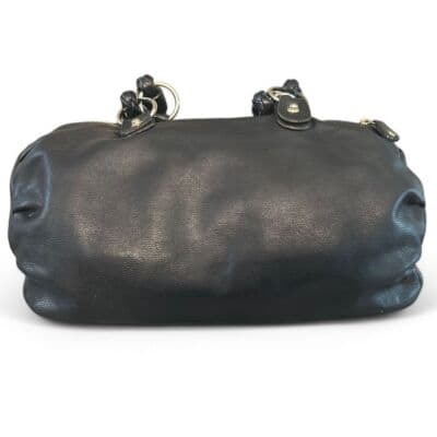 Aleya New York RARE Large Black Leather Shoulder Bag 90s/Y2K - Thumbnail 3