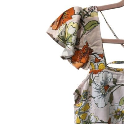 Lottie & Holly Floral Flutter Sleeve Summer Mini Dress Cottagecore Small - Thumbnail 2