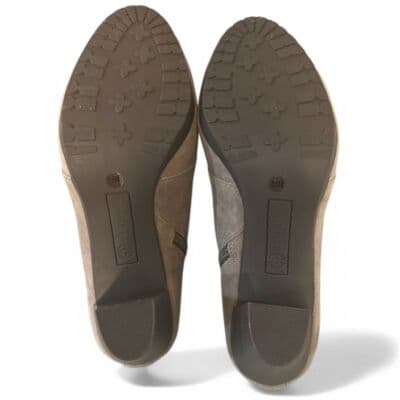 Giani Bernini Taupe Suede Ankle Boots Lace Up Heeled Booties Memory Foam 7.5M - Thumbnail 5