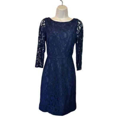 NWT J.Crew Natalia Leavers Lace Dress Navy 4 - Thumbnail 3