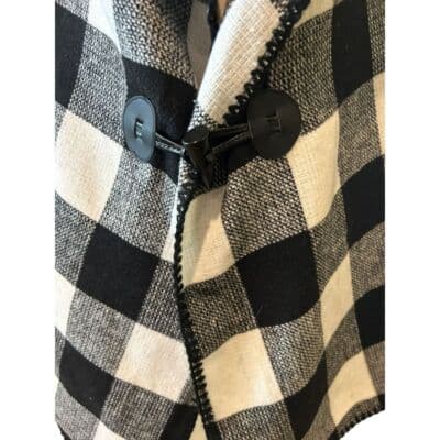 Mudpie Black & White Buffalo Check Sleeveless Vest OS - Thumbnail 2