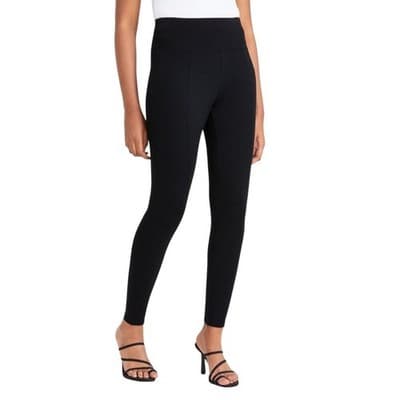 Bar III High-Waist Seamed Ponte-Knit Leggings Deep Black XS - Image 1