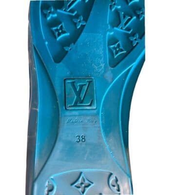 Louis Vuitton Elektrochoc Blue Rubber Sandals 38/8 - Thumbnail 9