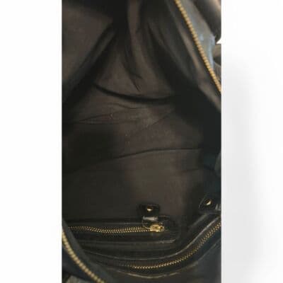 Aleya New York RARE Large Black Leather Shoulder Bag 90s/Y2K - Thumbnail 6