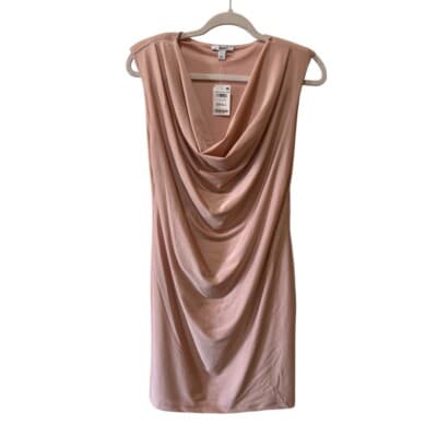 Bar III Sleeveless Draped Neck Mini Dress Polished Nude S - Thumbnail 2