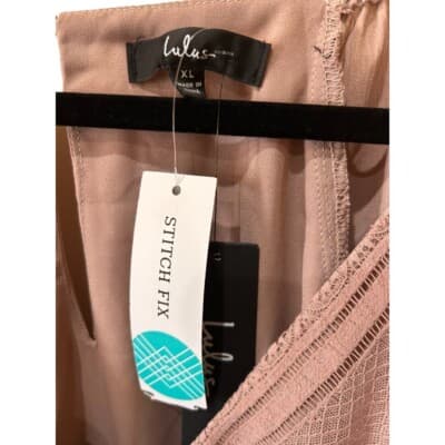 Lulus Loving Arms Taupe Lace Long Sleeve Peplum Top XL - Thumbnail 5