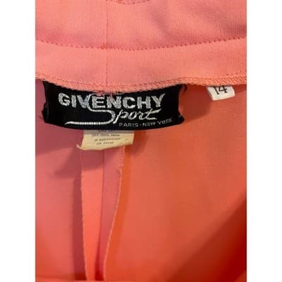 Vintage Givenchy Sport Coral Pink High Waist Wide Leg Trousers Pants Size 14 - Thumbnail 3