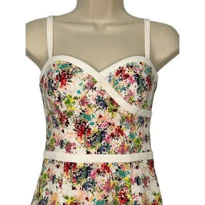 Black Halo Daria Floral Print Dress Sleeveless Sheath Cocktail Party Size 4 - Thumbnail 5