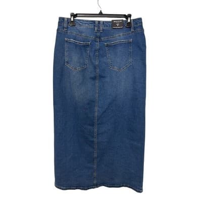 Baccini 36" Mid Rise Straight Denim Skirt 8 - Thumbnail 2